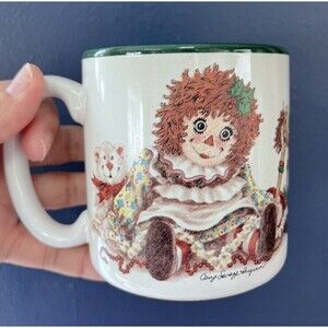 Raggedy Ann 1993 Vtg Coffee Mug Signed Potpourri Press Christmas Ceramic